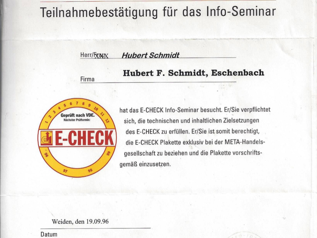 e-check für Ihre Sicherheit